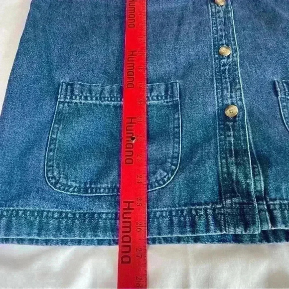 Classic Elements Denim Shirt Shacket Christmas Embroidered Size Medium Holiday - Picture 7 of 8